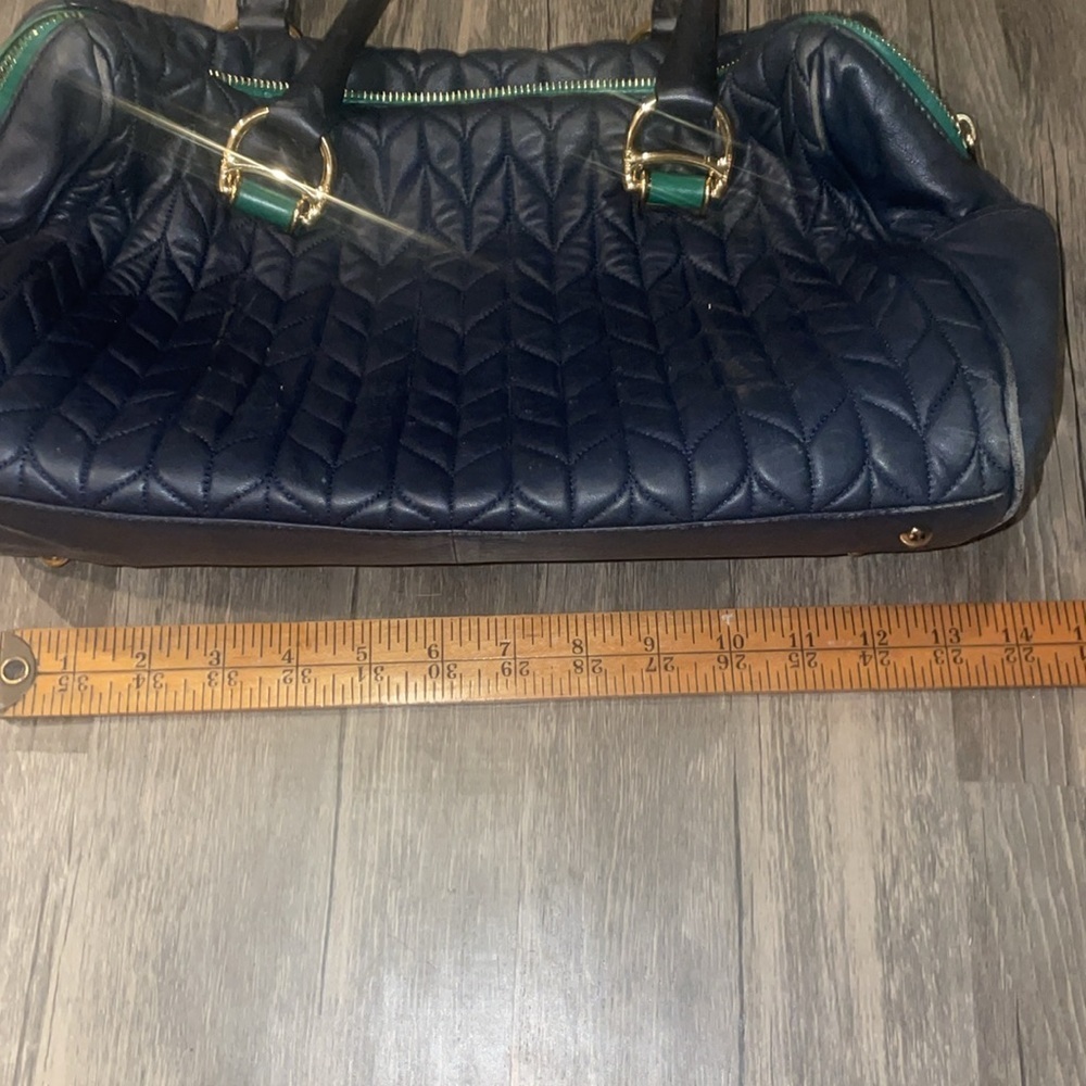 Ralph Lauren Blue Quilted Leather Zip Satchel - Picture 11 of 12